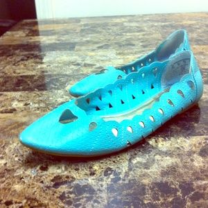 Cute Sz8 Turquoise Flats