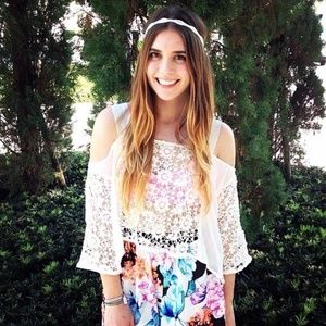 LF Cold Shoulder Crochet Top