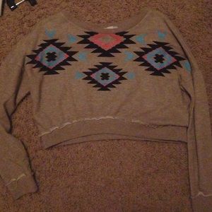 Light brown/ tan aztec design sweater
