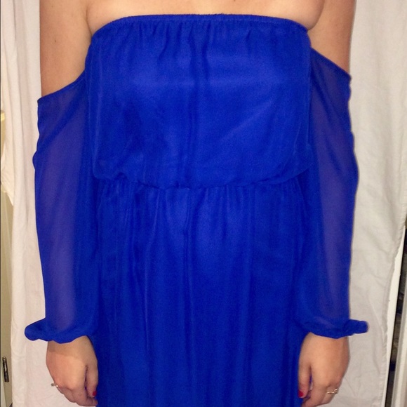 Royal Blue Polyester Dress