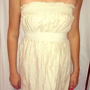 Beige strapless dress