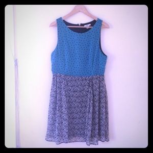 Fun flirty turquoise, blue, and white dress