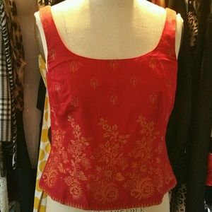 Ann Taylor embroidered sleeveless top