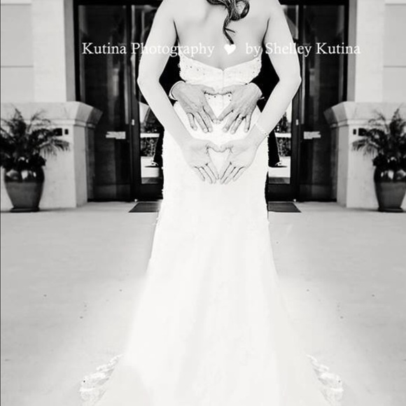 Beautiful lace and satin gown.