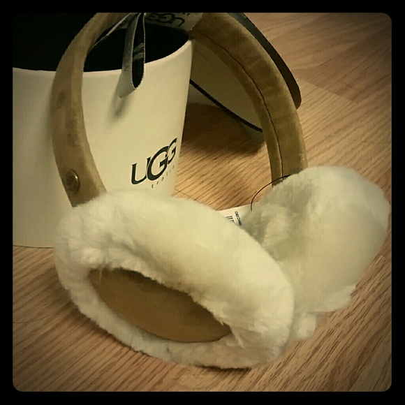 UGG Chestnut Brown Leather Ear Mufflers