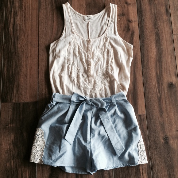 Pamela Chambray Tie Shorts