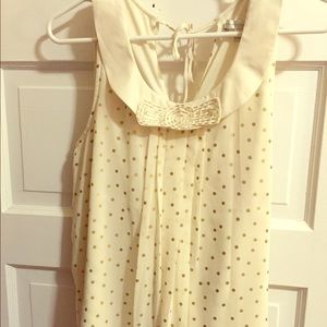 LC Lauren Conrad White Polka Dot Dress Tank
