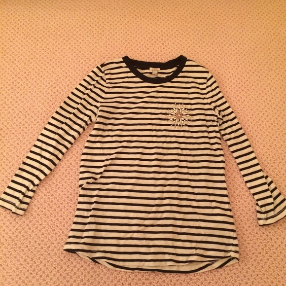 J.Crew navy and white striped shirt!