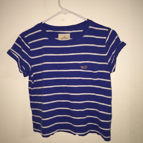 Hollister blue and white striped shirt