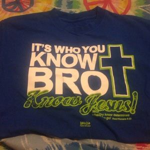 blue Christian t-shirt