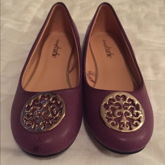 Purple and gold flats