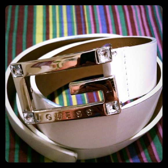 White Guess Belt