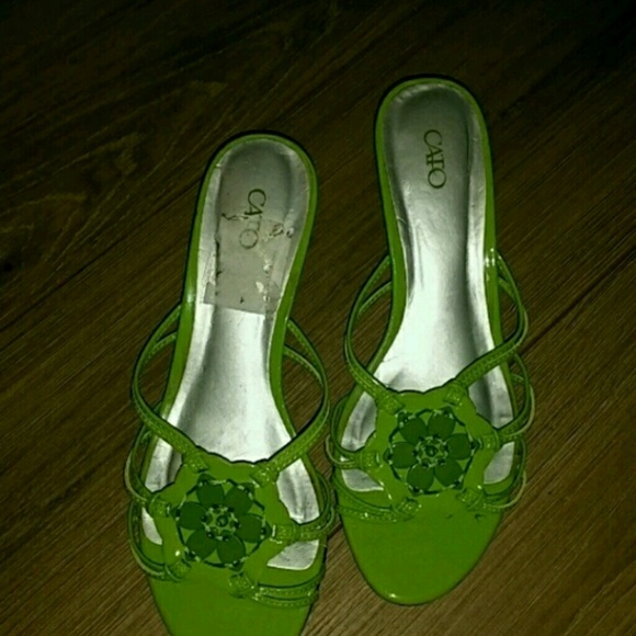 Cato green  sandals used one time  only.
