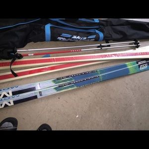 Two pairs of skies: Prada and Monoblock