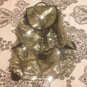 Gold PINK Victoria's Secret Backpack