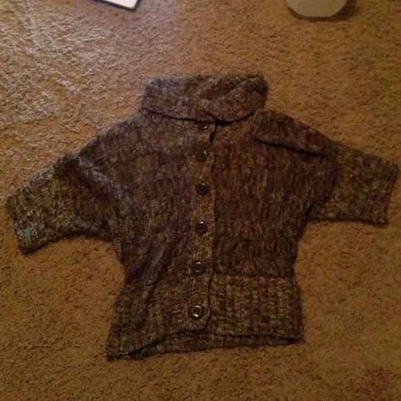 Short sleeved dark brown sweater - Picture 2 of 4