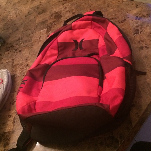 Pink and Red Hurley backpack