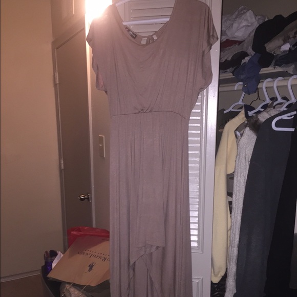 Cute bage high-low dress