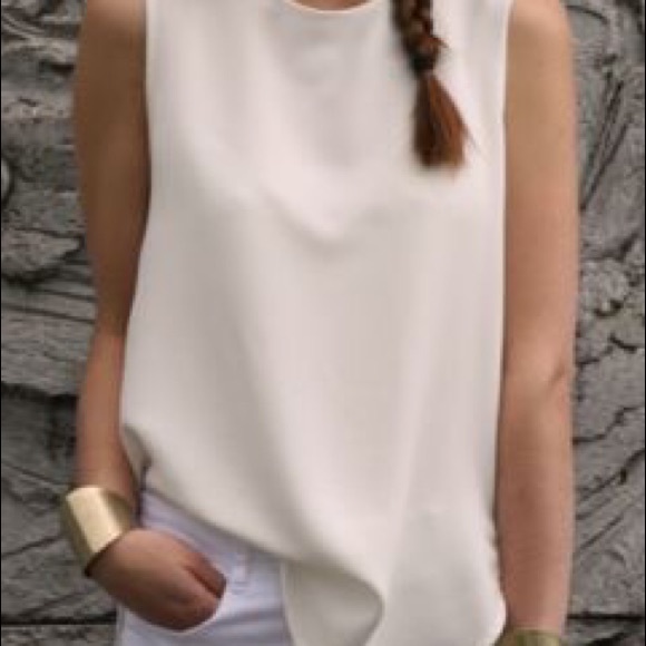 🍍SOLD🍍Ivory tank top silky off-white cream cami - Picture 4 of 4