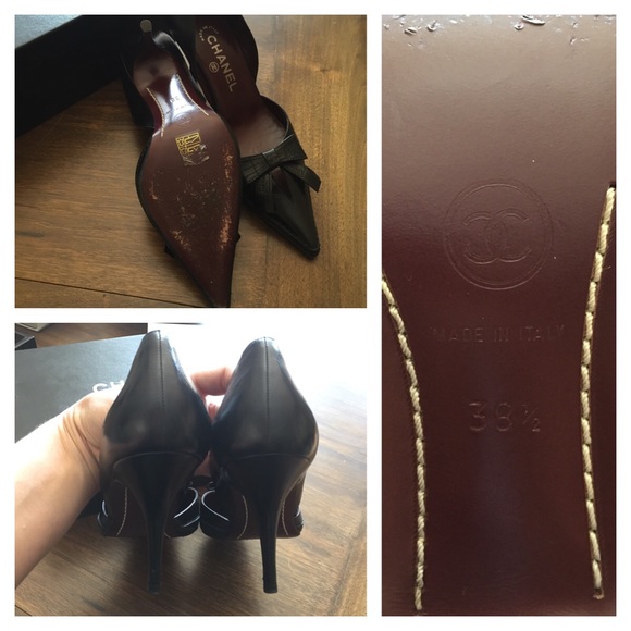 Authentic Chanel Dor'say Black Leather Bow Pumps - Picture 4 of 4
