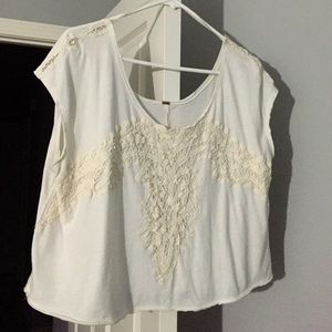 Free people off the shoulder crop shirt size S