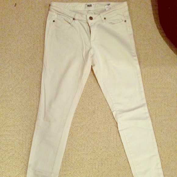 Paige Skyline Skinny White Jeans sz 28