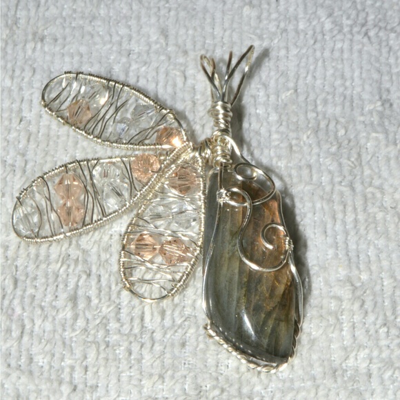 💎Handmade wire wrapped Labradorite necklace💎