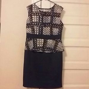 Black and white peplum dress 14w