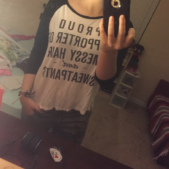 Black & white baseball tee