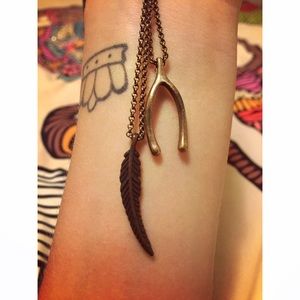 Lucky Brand double layered brass necklace