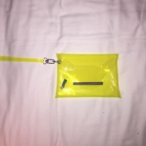 Yellow see through clutch