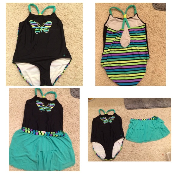 One Piece Bathing Suit w/ Coverup :))