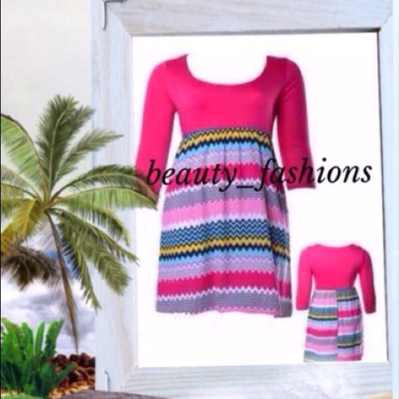 Fuchsia Chevron Dress