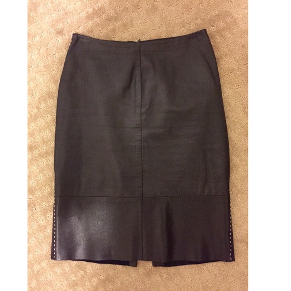 Banana Republic High Waisted Leather Pencil Skirt