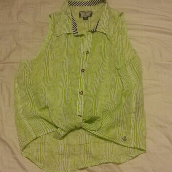Volcom tie front tank top