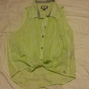 Volcom tie front tank top