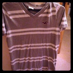 Mens Striped Hollister V Neck
