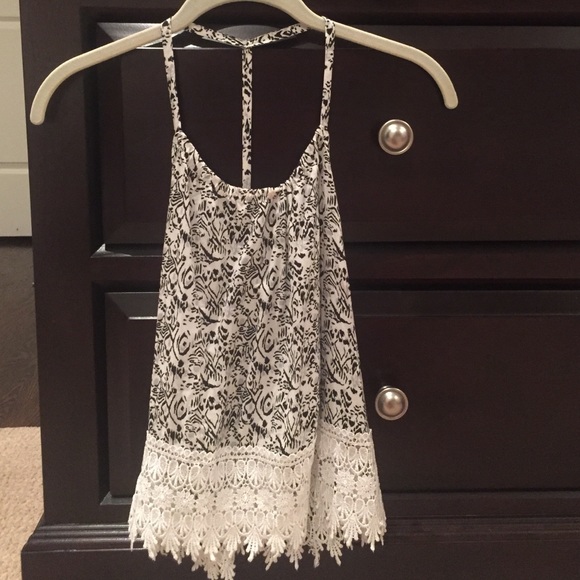 LF Tops - Black white lace LF tank top by NMNM