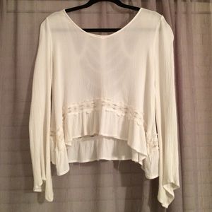 White flowy top