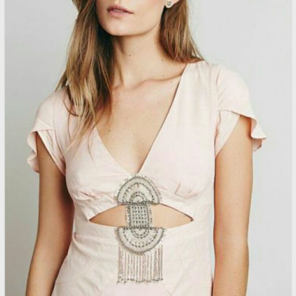Free People deco beaded MEET ME THERE cutout dress - Picture 3 of 5
