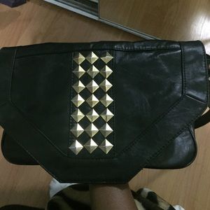 Black studded purse