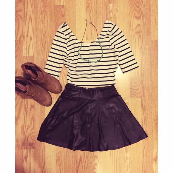 Faux leather skirt