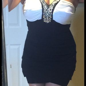 Party Black and white evening dress