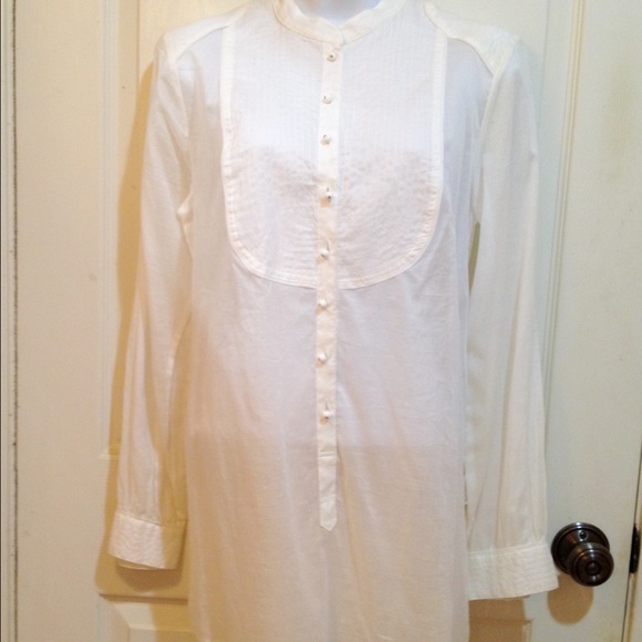 Sheer cotton long shirt for hot days white