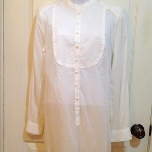 Sheer cotton long shirt for hot days white