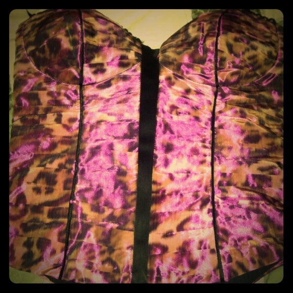 Bebe Bustier Metallic Corset NWT