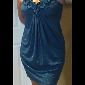 Party Blue dress stretchy material
