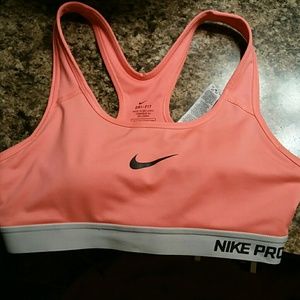Nike coral sports bra
