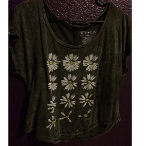 Acid wash daisy top(: