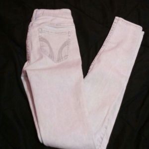 Hollister light gray acid wash jeggings